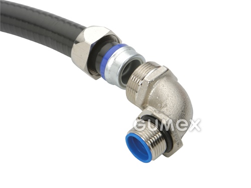 Konektor NORTIGHT CB90 198 P, rozměr 1/2", vnější závit PG 16, IP67, koleno 90°, poniklovaná mosaz, -45°C/+105°C